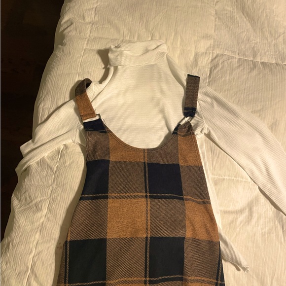 plaid overall dress, size medium - Picture 2 of 6